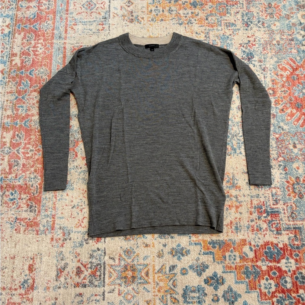J.Crew grey merino wool crewneck sweater